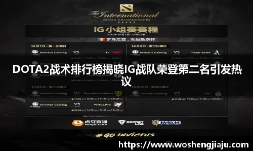 DOTA2战术排行榜揭晓IG战队荣登第二名引发热议